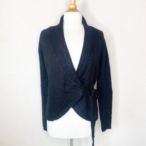 Divided by H&M Wrap Wool Blend Black Cardigan 12